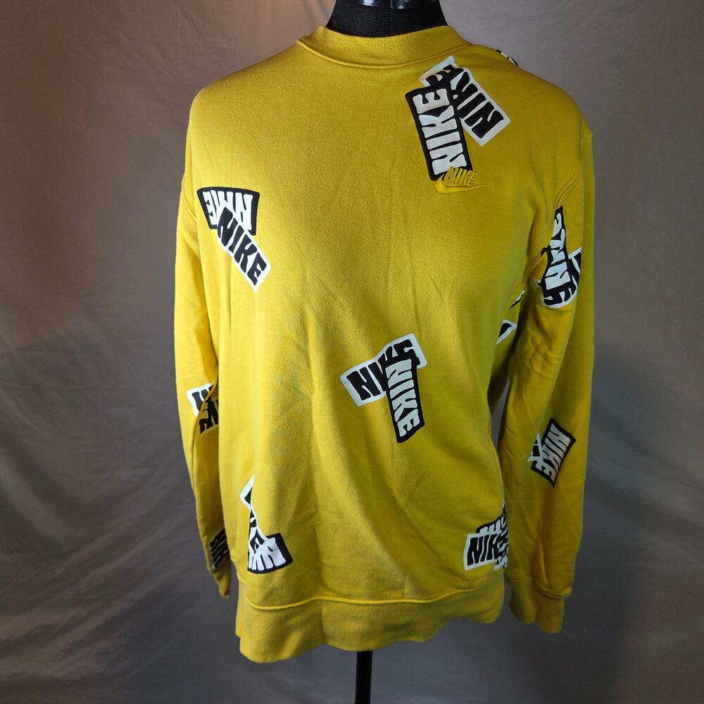 Nike Sportswear Sport Essentials+ All Over Logo Long Sleeve Shirt M Yellow